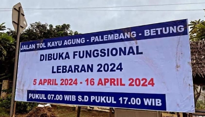 Tol Palembang – Betung di Buka Fungsional Lebaran 2024